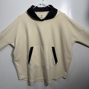 Tuckernuck Women's Cream Hooded Eden Sweatshirt sz S/M Oversized Athletic